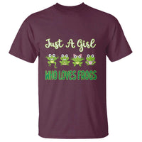 Just A Girl Who Loves Frogs T Shirt Frog Lover - Wonder Print Shop
