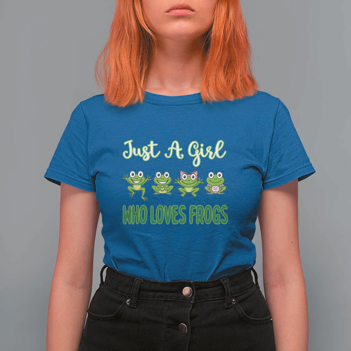 Just A Girl Who Loves Frogs T Shirt For Women Frog Lover - Wonder Print Shop