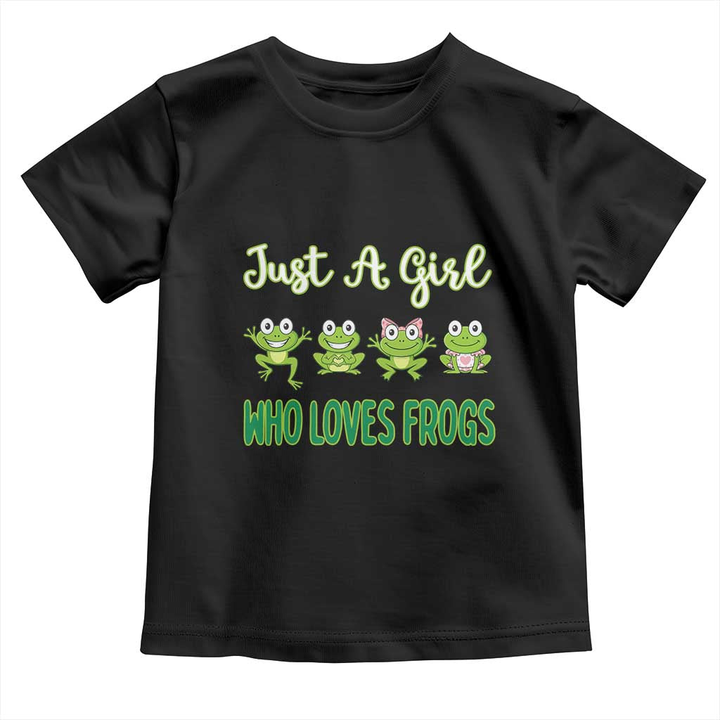 Just A Girl Who Loves Frogs Toddler T Shirt Frog Lover - Wonder Print Shop