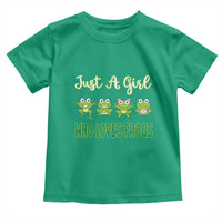 Just A Girl Who Loves Frogs Toddler T Shirt Frog Lover - Wonder Print Shop