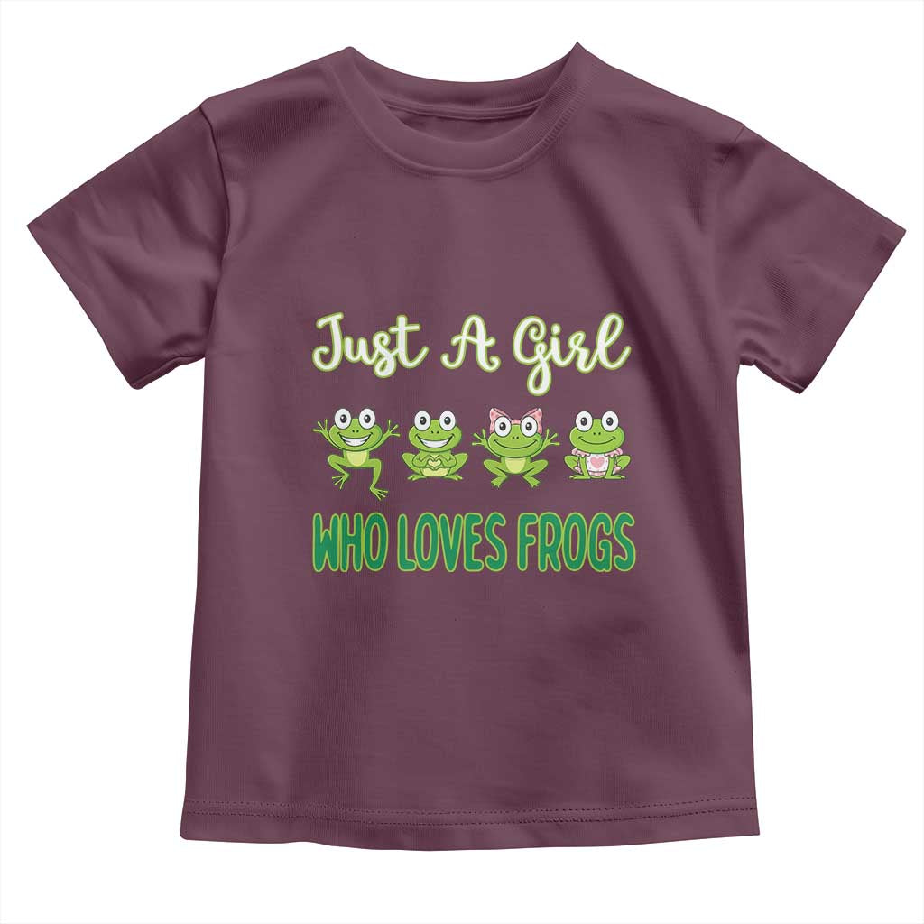 Just A Girl Who Loves Frogs Toddler T Shirt Frog Lover - Wonder Print Shop