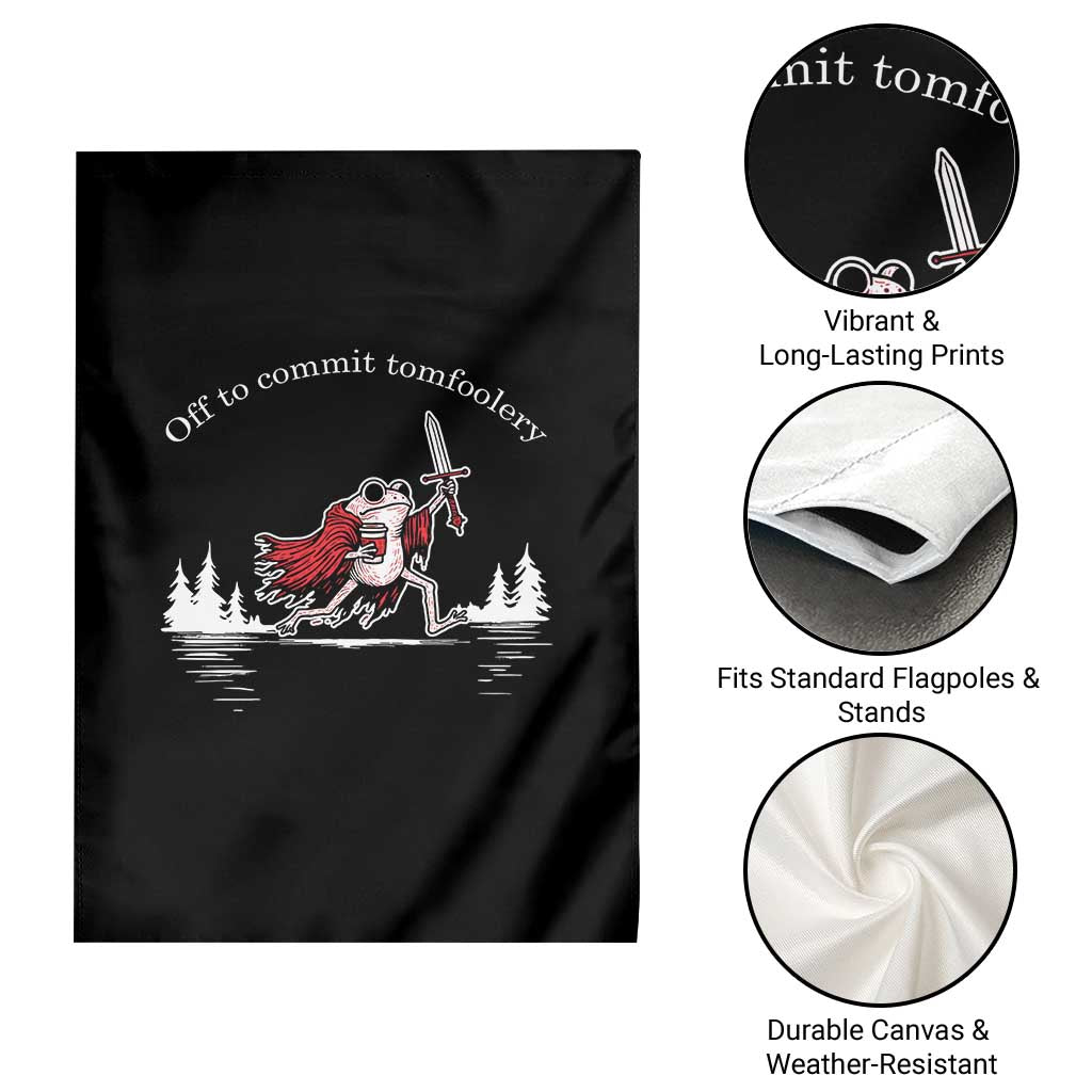 Off To Commit Tomfoolery Garden Flag Frog Coffee Lover Gift - Wonder Print Shop