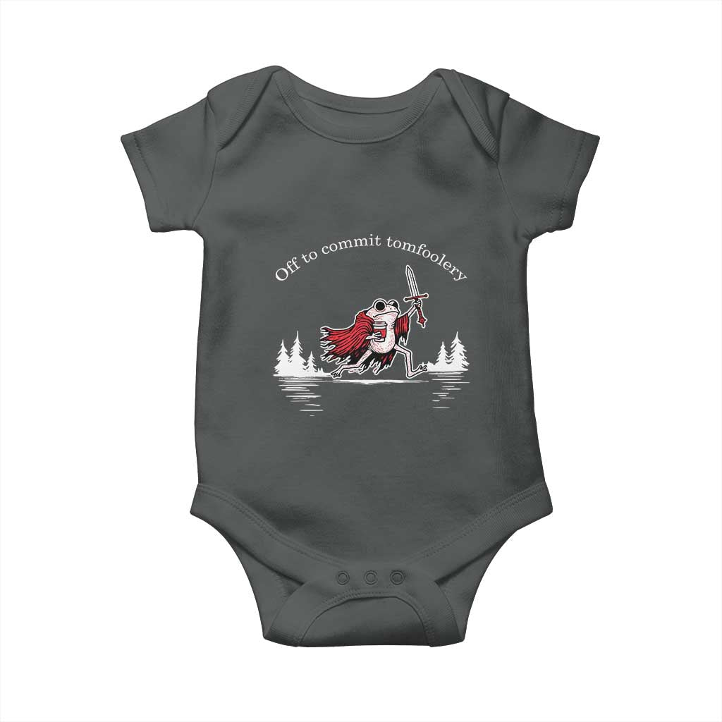 Off To Commit Tomfoolery Baby Onesie Frog Coffee Lover Gift - Wonder Print Shop