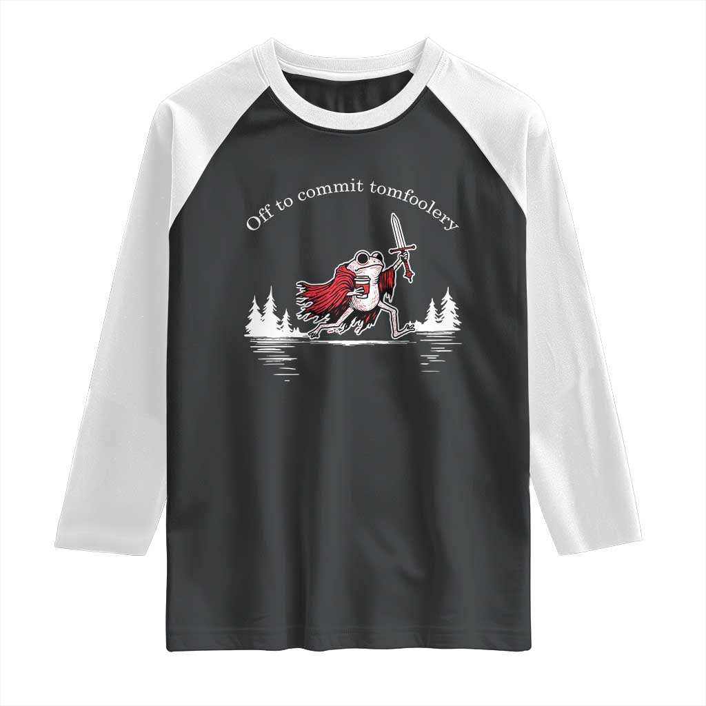 Off To Commit Tomfoolery Raglan Shirt Frog Coffee Lover Gift - Wonder Print Shop