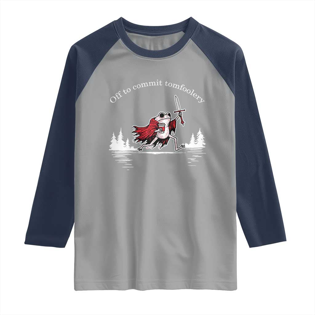 Off To Commit Tomfoolery Raglan Shirt Frog Coffee Lover Gift - Wonder Print Shop