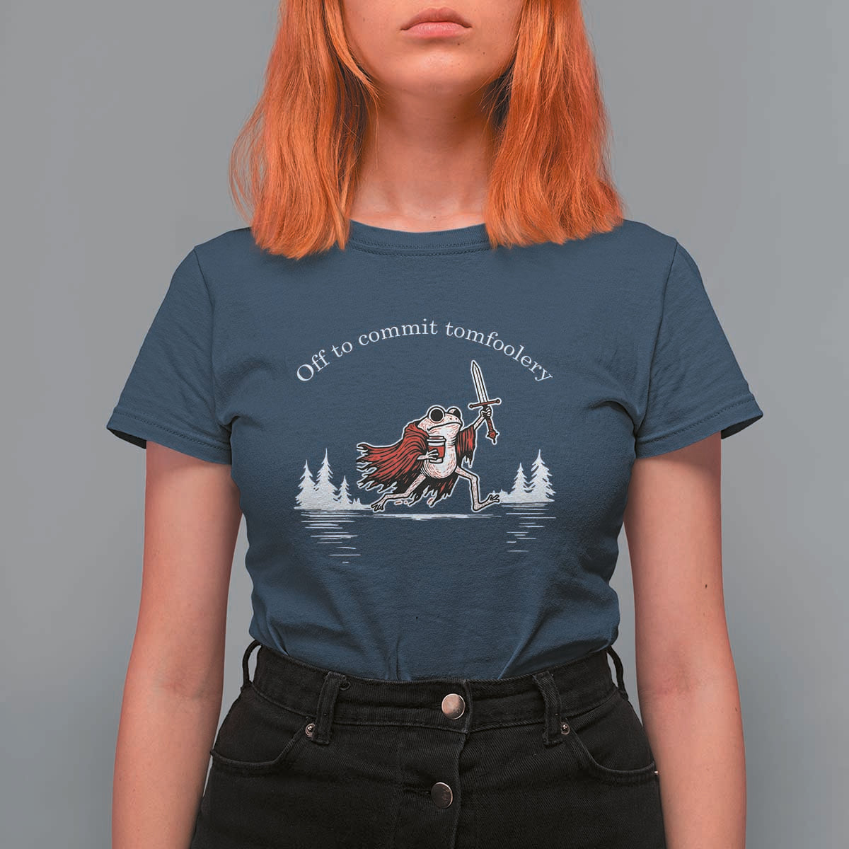 Off To Commit Tomfoolery T Shirt For Women Frog Coffee Lover Gift - Wonder Print Shop