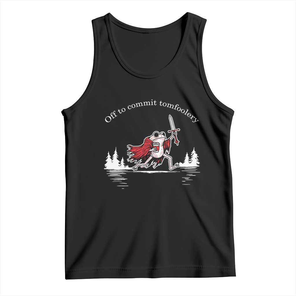 Off To Commit Tomfoolery Tank Top Frog Coffee Lover Gift - Wonder Print Shop
