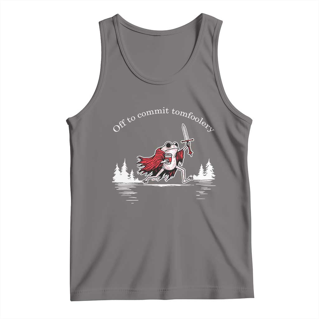 Off To Commit Tomfoolery Tank Top Frog Coffee Lover Gift - Wonder Print Shop