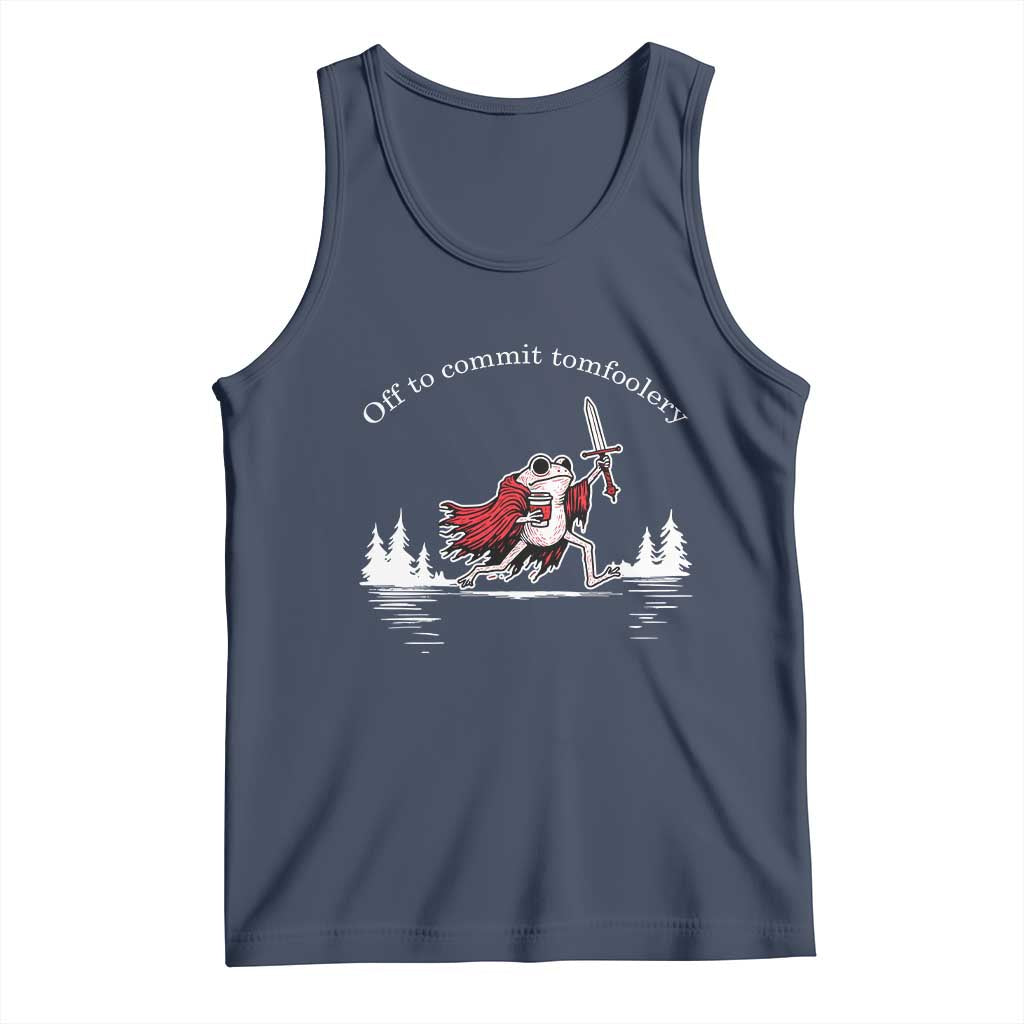 Off To Commit Tomfoolery Tank Top Frog Coffee Lover Gift - Wonder Print Shop