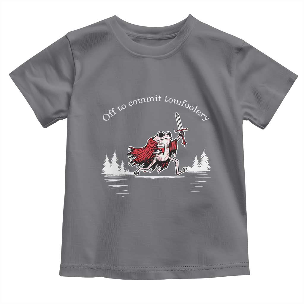 Off To Commit Tomfoolery Toddler T Shirt Frog Coffee Lover Gift - Wonder Print Shop