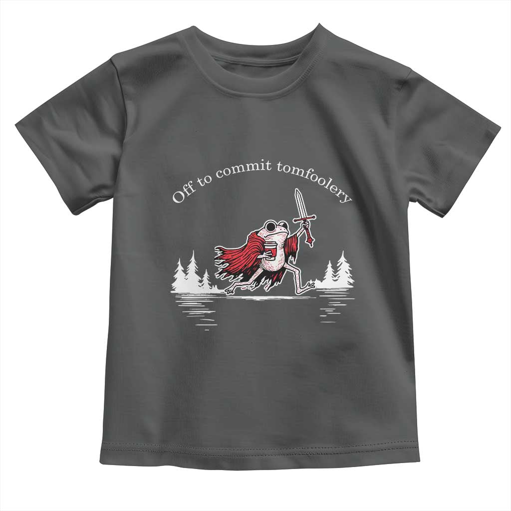Off To Commit Tomfoolery Toddler T Shirt Frog Coffee Lover Gift - Wonder Print Shop