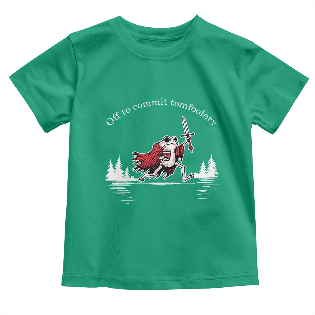 Off To Commit Tomfoolery Toddler T Shirt Frog Coffee Lover Gift - Wonder Print Shop