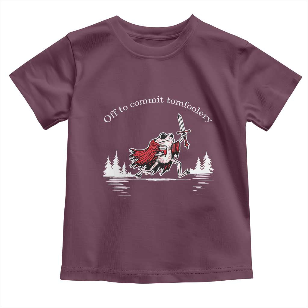 Off To Commit Tomfoolery Toddler T Shirt Frog Coffee Lover Gift - Wonder Print Shop