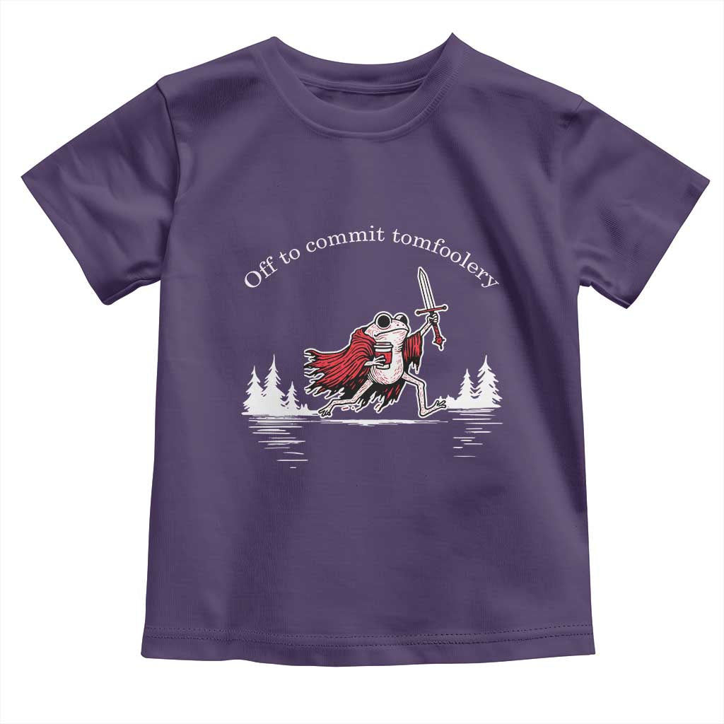 Off To Commit Tomfoolery Toddler T Shirt Frog Coffee Lover Gift - Wonder Print Shop