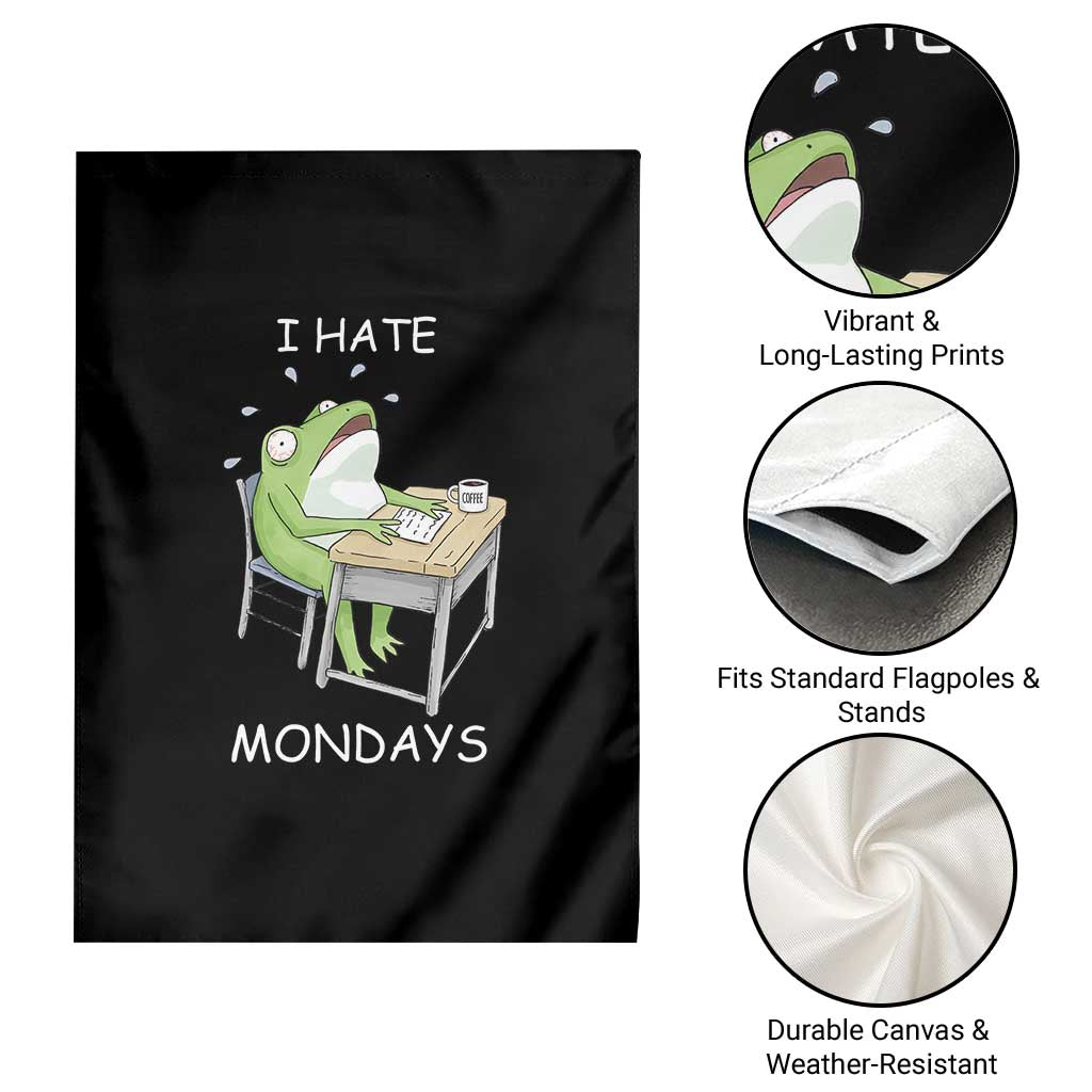 Funny Office Frog Garden Flag I Hate Mondays - Wonder Print Shop
