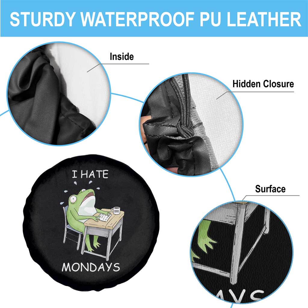 Funny Office Frog Spare Tire Cover I Hate Mondays - Wonder Print Shop