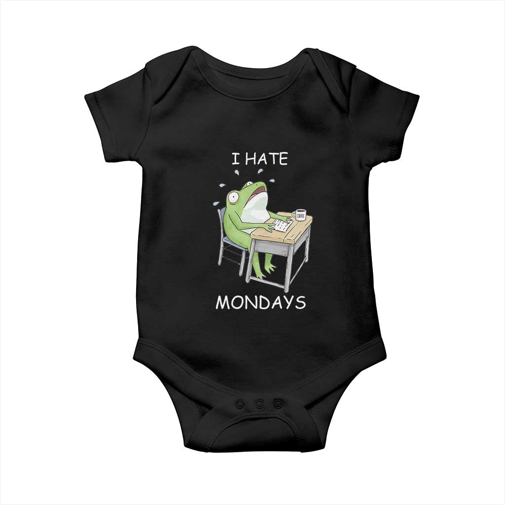 Funny Office Frog Baby Onesie I Hate Mondays - Wonder Print Shop