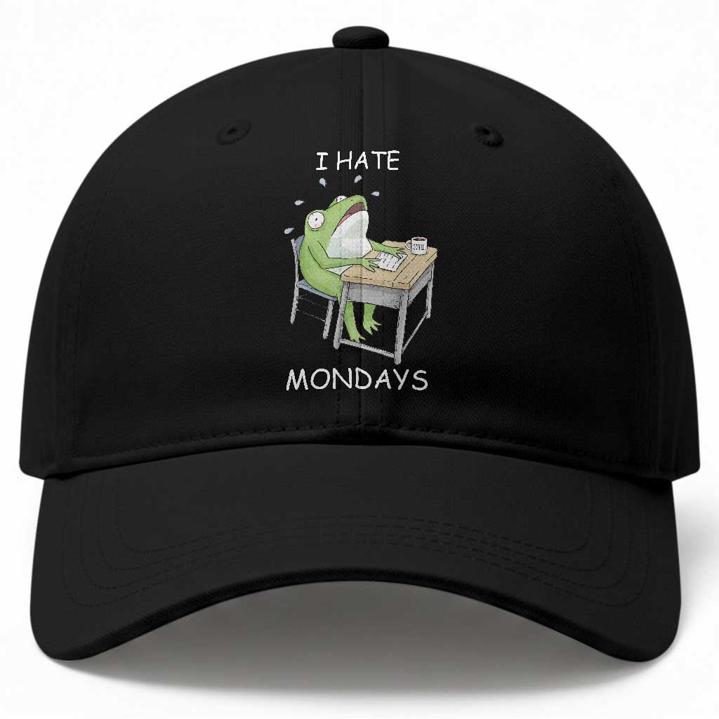 Funny Office Frog Baseball Cap I Hate Mondays