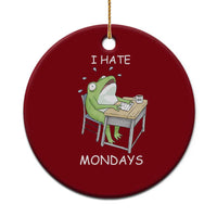 Funny Office Frog Ceramic Ornament I Hate Mondays - Wonder Print Shop