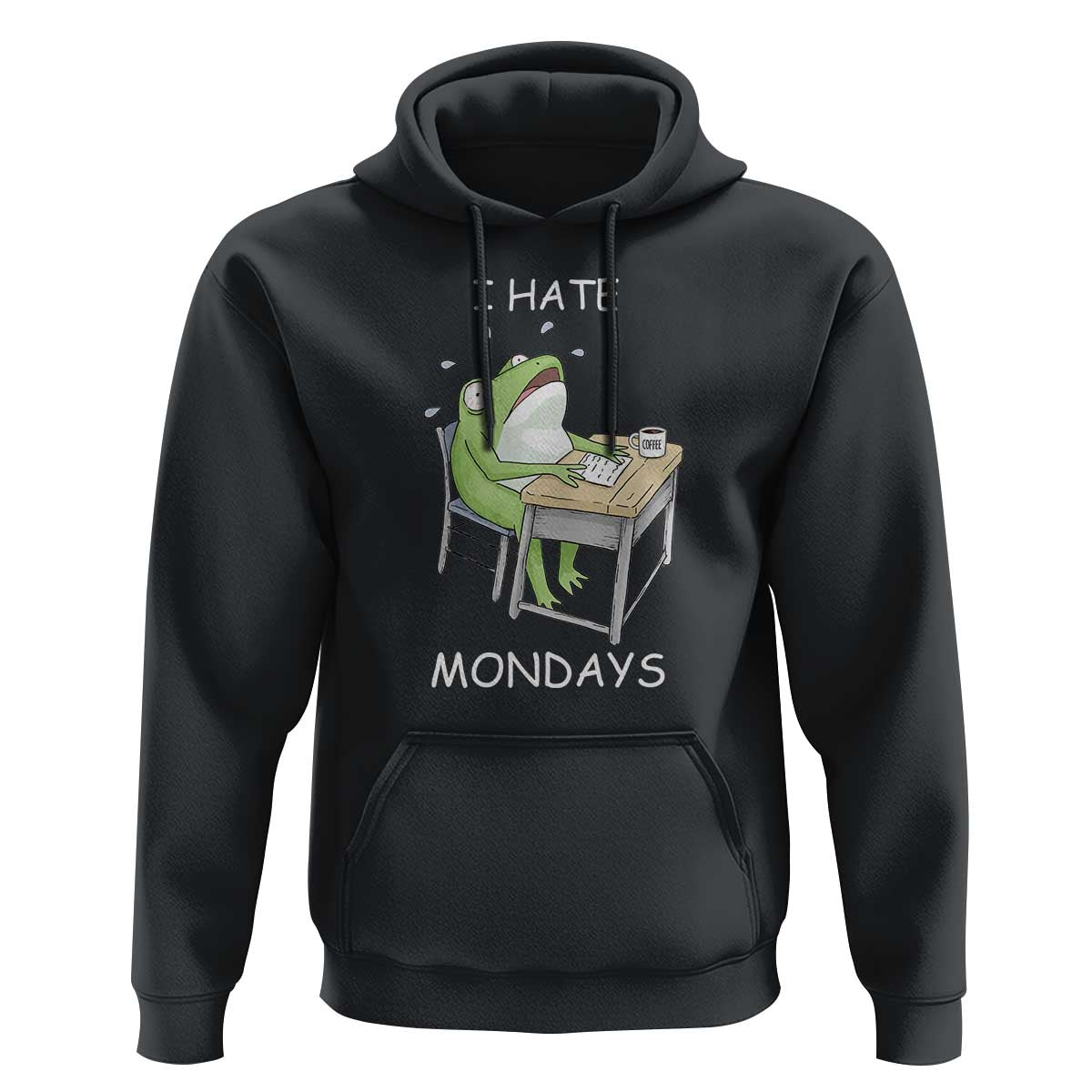 Funny Office Frog Hoodie I Hate Mondays - Wonder Print Shop