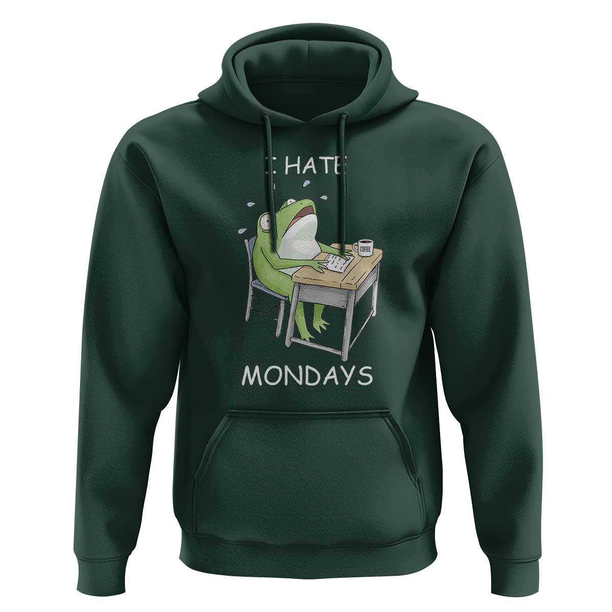 Funny Office Frog Hoodie I Hate Mondays - Wonder Print Shop