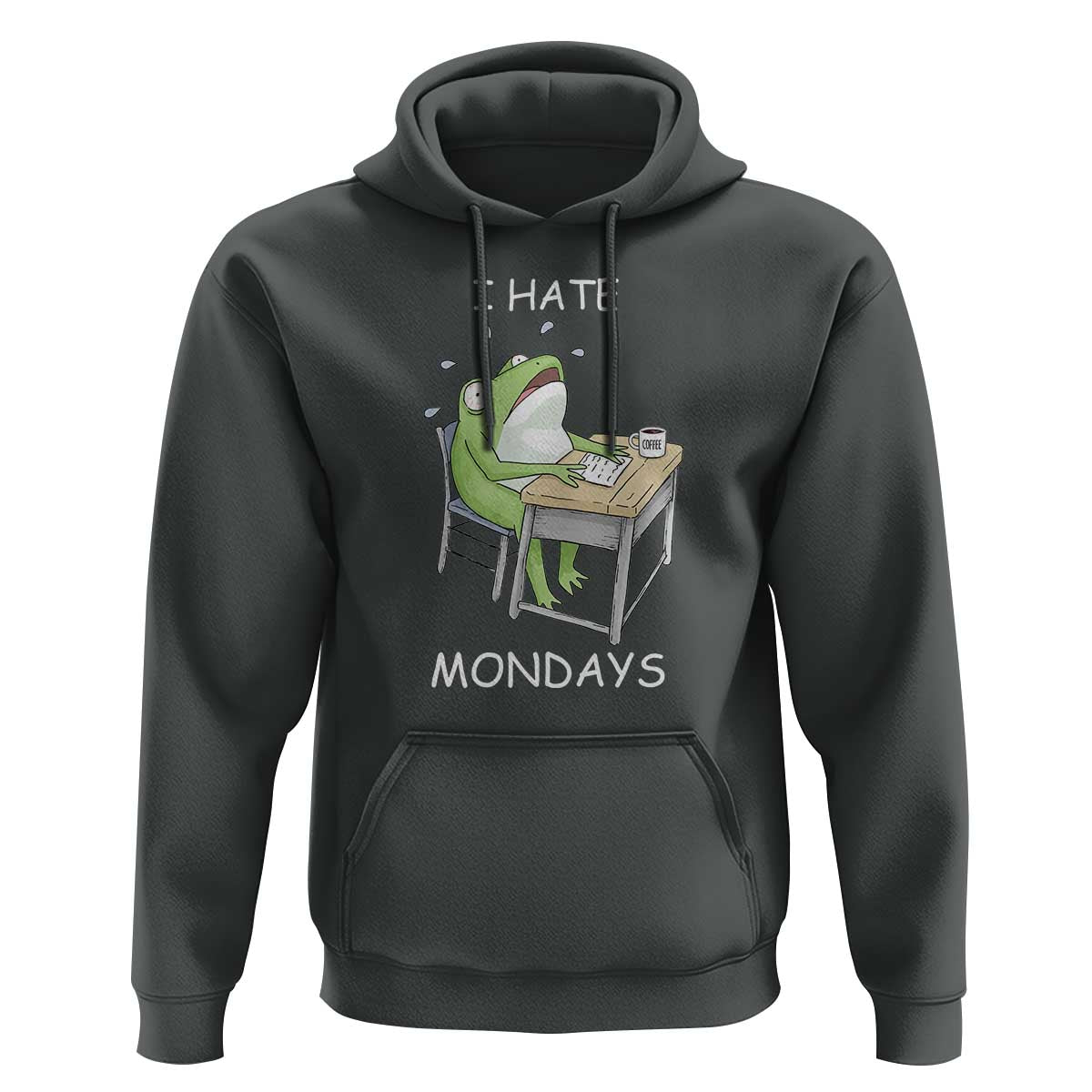 Funny Office Frog Hoodie I Hate Mondays - Wonder Print Shop