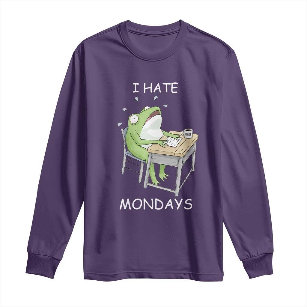 Funny Office Frog Long Sleeve Shirt I Hate Mondays - Wonder Print Shop