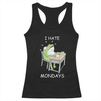 Funny Office Frog Racerback Tank Top I Hate Mondays - Wonder Print Shop