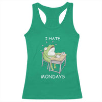 Funny Office Frog Racerback Tank Top I Hate Mondays - Wonder Print Shop
