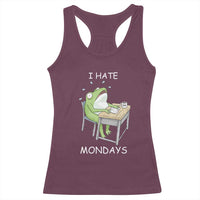 Funny Office Frog Racerback Tank Top I Hate Mondays - Wonder Print Shop