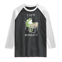 Funny Office Frog Raglan Shirt I Hate Mondays - Wonder Print Shop