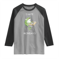 Funny Office Frog Raglan Shirt I Hate Mondays - Wonder Print Shop