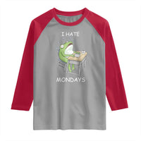 Funny Office Frog Raglan Shirt I Hate Mondays - Wonder Print Shop