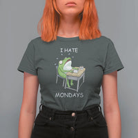 Funny Office Frog T Shirt For Women I Hate Mondays - Wonder Print Shop