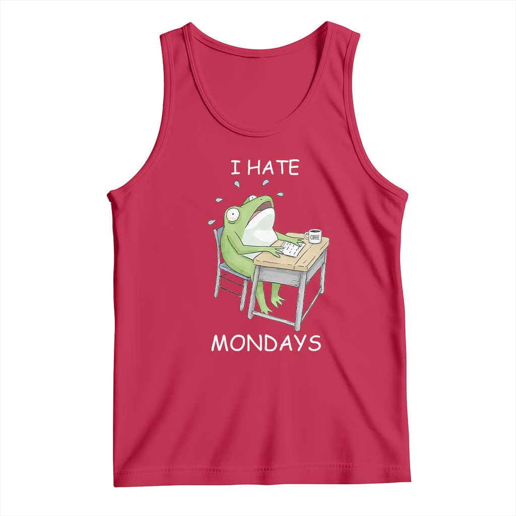 Funny Office Frog Tank Top I Hate Mondays - Wonder Print Shop
