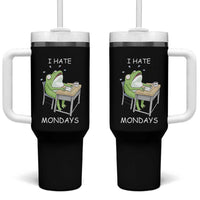 Funny Office Frog Tumbler With Handle I Hate Mondays
