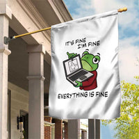 It Is Fine I Am Fine Everything Is Fine Garden Flag Attitude Frog - Wonder Print Shop