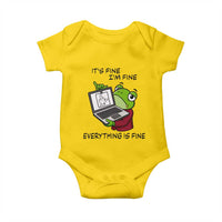 It Is Fine I Am Fine Everything Is Fine Baby Onesie Attitude Frog - Wonder Print Shop