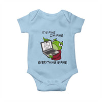 It Is Fine I Am Fine Everything Is Fine Baby Onesie Attitude Frog - Wonder Print Shop