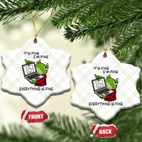 It Is Fine I Am Fine Everything Is Fine Ceramic Ornament Attitude Frog - Wonder Print Shop