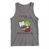 It Is Fine I Am Fine Everything Is Fine Tank Top Attitude Frog - Wonder Print Shop