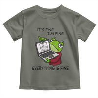 It Is Fine I Am Fine Everything Is Fine Toddler T Shirt Attitude Frog - Wonder Print Shop