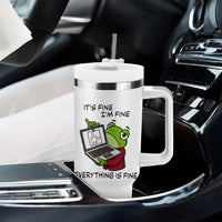 It Is Fine I Am Fine Everything Is Fine Tumbler With Handle Attitude Frog