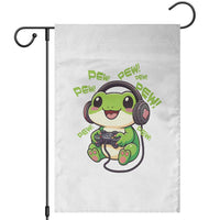 Funny Frog Playing Video Game Gift Garden Flag - Wonder Print Shop