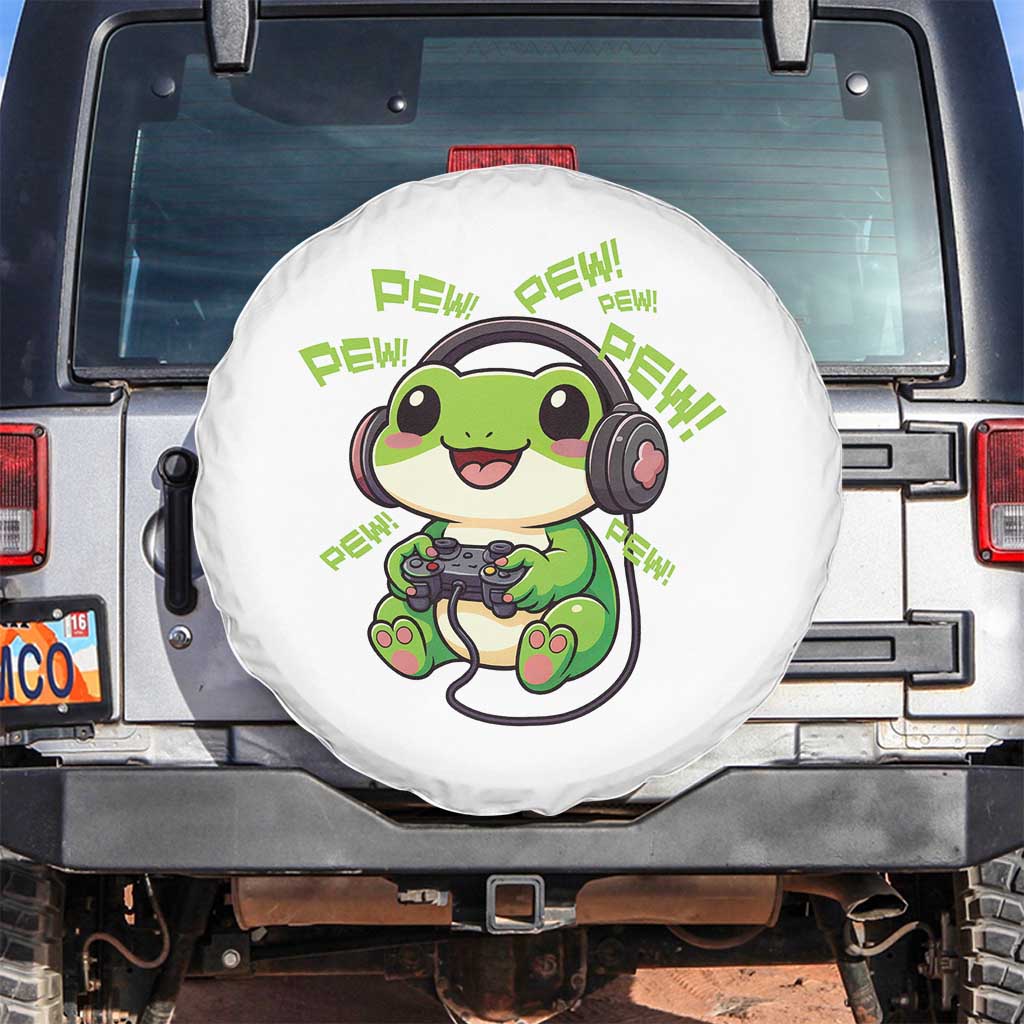 Funny Frog Playing Video Game Gift Spare Tire Cover - Wonder Print Shop