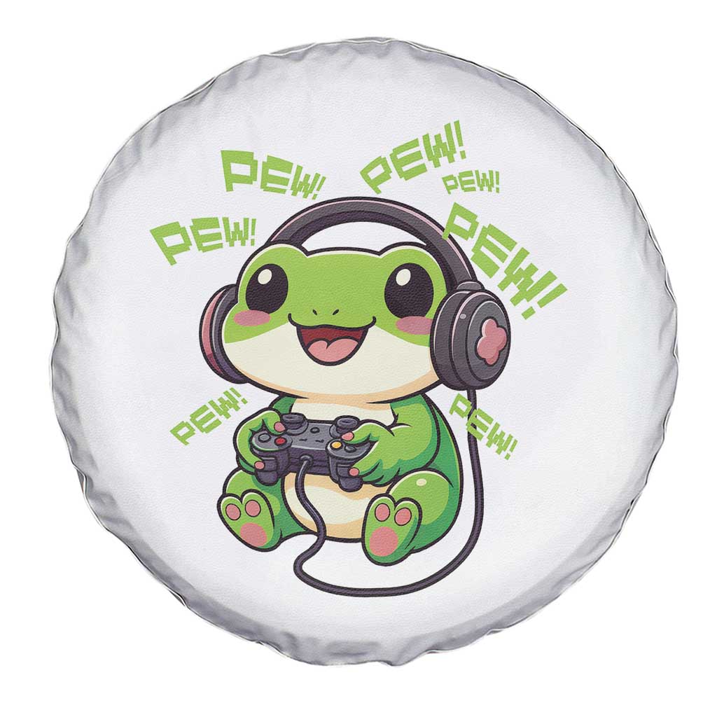 Funny Frog Playing Video Game Gift Spare Tire Cover - Wonder Print Shop