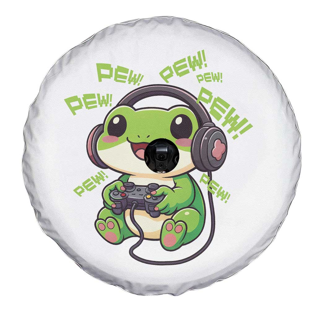 Funny Frog Playing Video Game Gift Spare Tire Cover - Wonder Print Shop