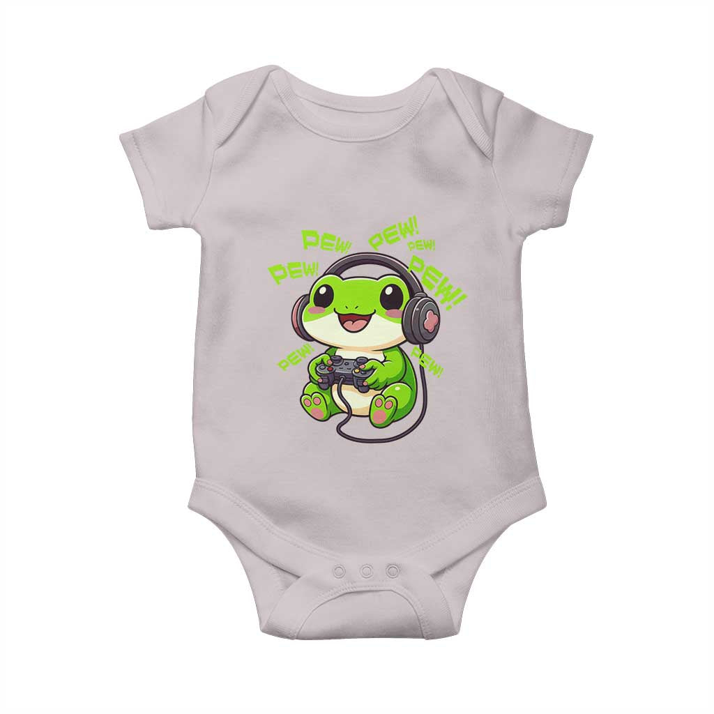 Funny Frog Playing Video Game Gift Baby Onesie - Wonder Print Shop