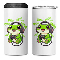 Funny Frog Playing Video Game Gift 4 in 1 Can Cooler Tumbler