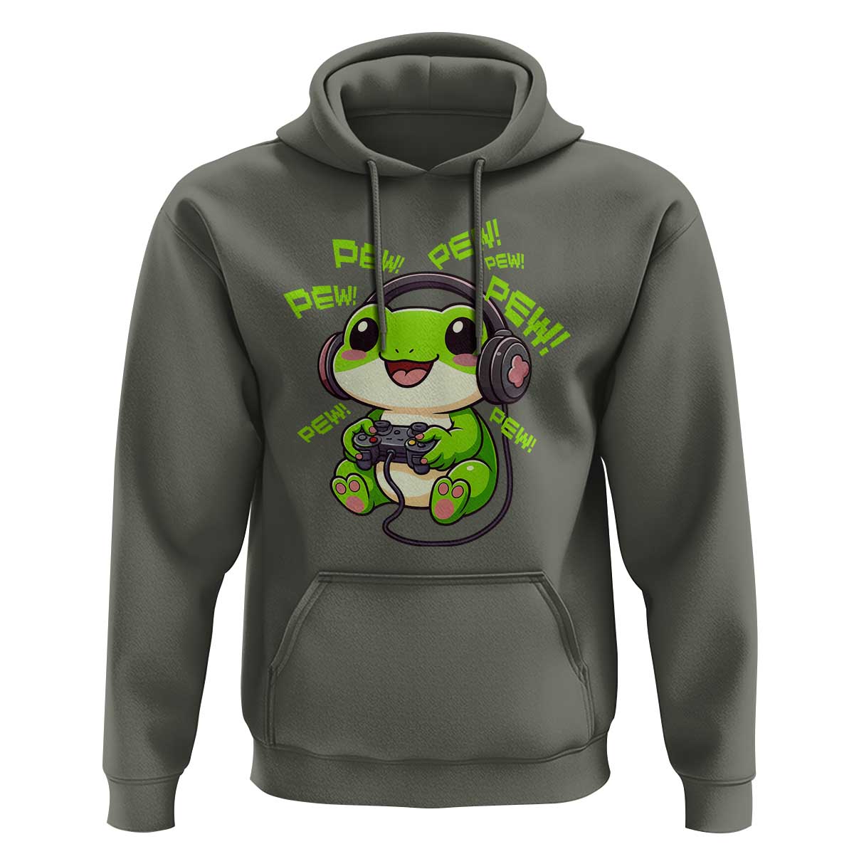 Funny Frog Playing Video Game Gift Hoodie - Wonder Print Shop